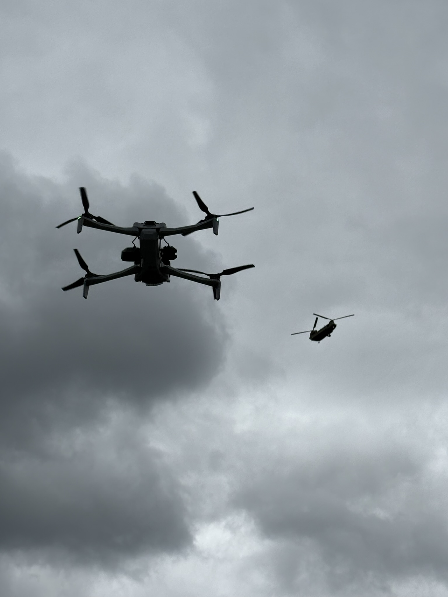 UAS flying with a helicopter